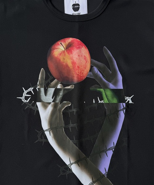 SHAREEF(シャリーフ)の「"APPLE " S/S BIG-T(Tシャツ/カットソー・メンズ・ブラック/チャコール/ホワイト・1/2/3)」の4枚目の写真