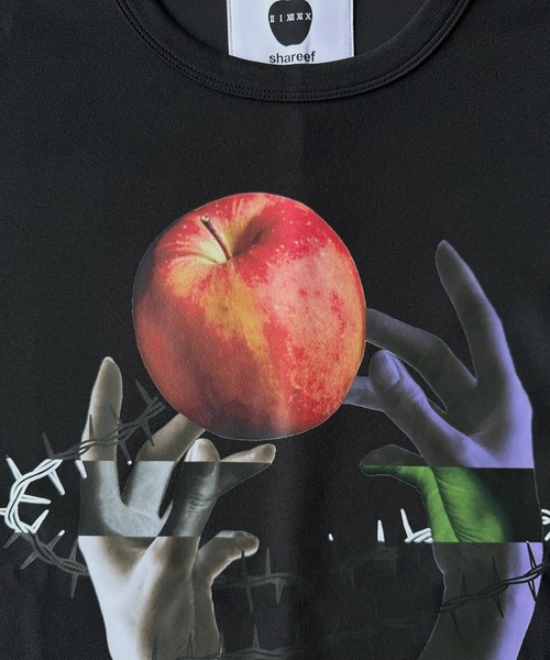SHAREEF(シャリーフ)の「"APPLE " S/S BIG-T(Tシャツ/カットソー・メンズ・ブラック/チャコール/ホワイト・1/2/3)」の5枚目の写真
