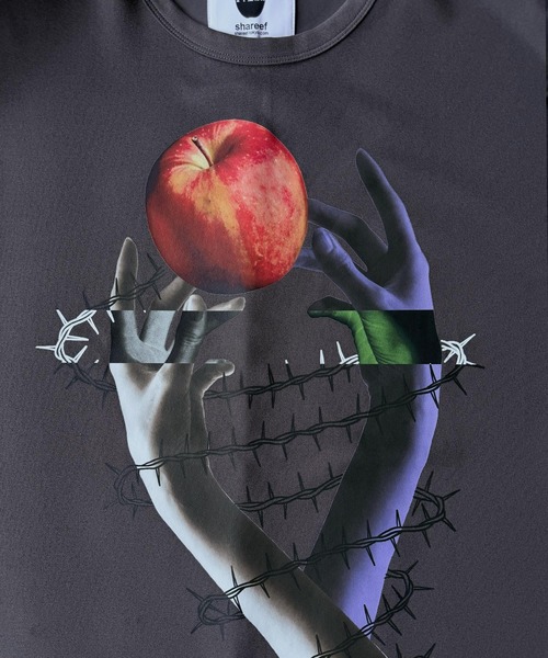 SHAREEF(シャリーフ)の「"APPLE " S/S BIG-T(Tシャツ/カットソー・メンズ・ブラック/チャコール/ホワイト・1/2/3)」の7枚目の写真