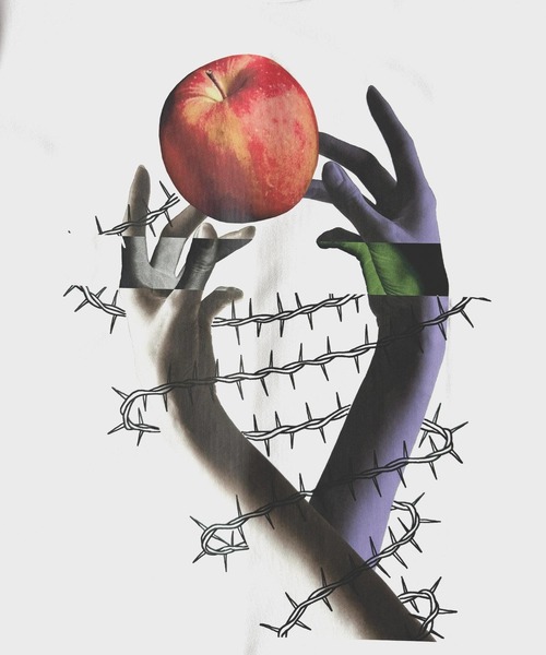 SHAREEF(シャリーフ)の「"APPLE " S/S BIG-T(Tシャツ/カットソー・メンズ・ブラック/チャコール/ホワイト・1/2/3)」の9枚目の写真