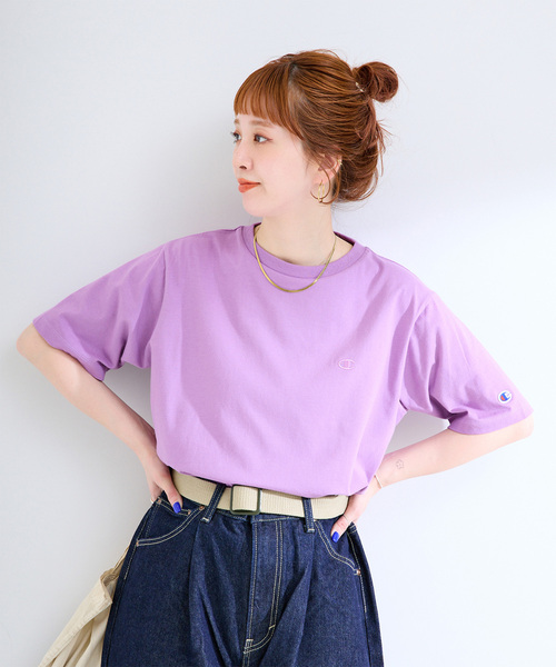 Champion（チャンピオン）の「ウォッシャブル / Champion / チャンピオン SHORT SLEEVE T-SHIRT（Tシャツ/カットソー・レディース・ブラック/ホワイト/パープル/スカイブルー・FREE）」の2枚目の写真