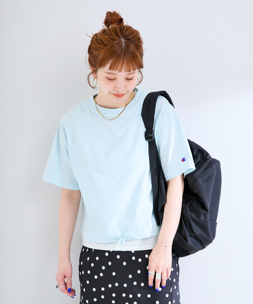 Champion（チャンピオン）の「ウォッシャブル / Champion / チャンピオン SHORT SLEEVE T-SHIRT（Tシャツ/カットソー・レディース・ブラック/ホワイト/パープル/スカイブルー・FREE）」の20枚目の写真