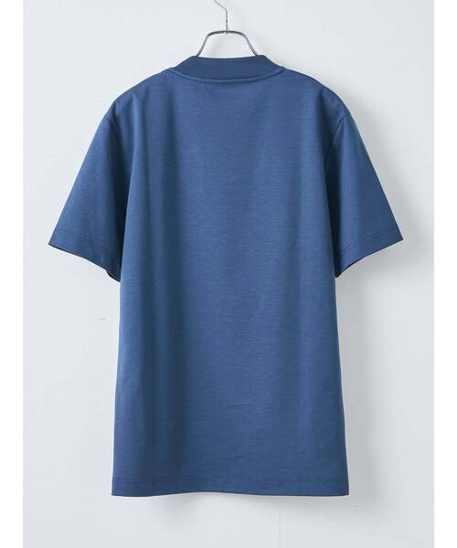 TRANSITION(トランジション)の「【TRANSITION】スーピマコットンポンチハイバックネッククルーネックTEE(Tシャツ/カットソー・メンズ・ブルー系/ブラック/ホワイト系1・2/3)」の6枚目の写真