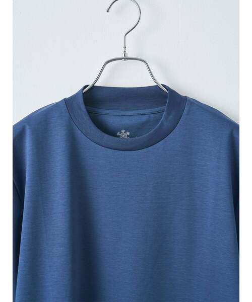 TRANSITION(トランジション)の「【TRANSITION】スーピマコットンポンチハイバックネッククルーネックTEE(Tシャツ/カットソー・メンズ・ブルー系/ブラック/ホワイト系1・2/3)」の7枚目の写真