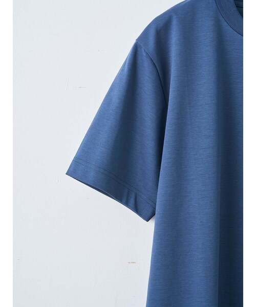 TRANSITION(トランジション)の「【TRANSITION】スーピマコットンポンチハイバックネッククルーネックTEE(Tシャツ/カットソー・メンズ・ブルー系/ブラック/ホワイト系1・2/3)」の8枚目の写真