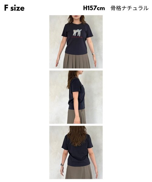 CPCM（シーピーシーエム）の「ネコ刺繍T（Tシャツ/カットソー・レディース・グレー/イエロー/ネイビー/ホワイト・FREE）」の20枚目の写真