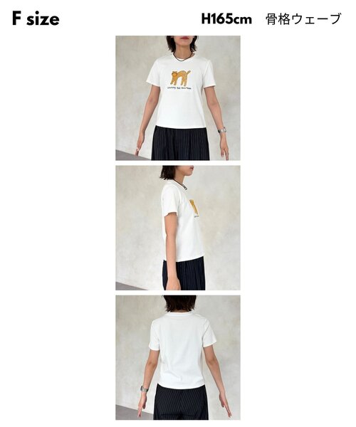 CPCM（シーピーシーエム）の「ネコ刺繍T（Tシャツ/カットソー・レディース・グレー/イエロー/ネイビー/ホワイト・FREE）」の21枚目の写真