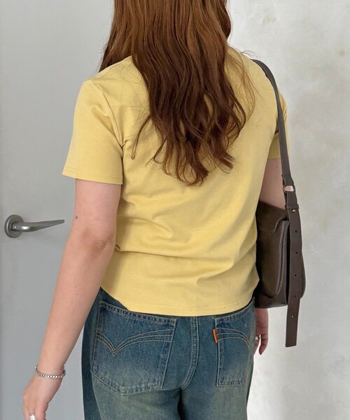 CPCM（シーピーシーエム）の「ネコ刺繍T（Tシャツ/カットソー・レディース・グレー/イエロー/ネイビー/ホワイト・FREE）」の12枚目の写真