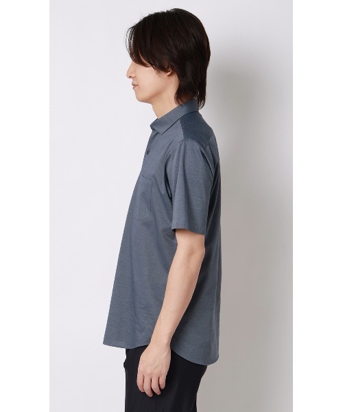 AOYAMA（アオヤマ）の「ワイドカラーニットシャツ【半袖】【ALTIMA premium】（シャツ/ブラウス・メンズ・ブルー/ネイビー/ベージュ・LL/L/M）」の9枚目の写真