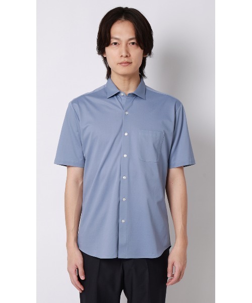 AOYAMA（アオヤマ）の「ワイドカラーニットシャツ【半袖】【ALTIMA premium】（シャツ/ブラウス・メンズ・ブルー/ネイビー/ベージュ・LL/L/M）」の18枚目の写真