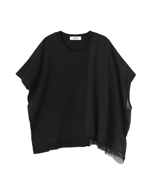 ZUCCa(ズッカ)の「メッシュドッキングジャージィー(Tシャツ/カットソー・レディース・ネイビー/ライトグレー/ホワイト/ブラック・M size)」の2枚目の写真