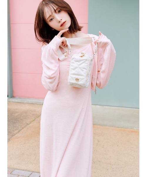 SNIDEL(スナイデル)の「【WEB限定】パイルパーカーセットキャミワンピース(ワンピース・レディース・イエロー/ピンク/ブラック・F)」の5枚目の写真