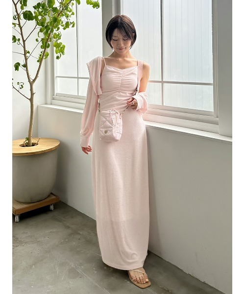 SNIDEL(スナイデル)の「【WEB限定】パイルパーカーセットキャミワンピース(ワンピース・レディース・イエロー/ピンク/ブラック・F)」の17枚目の写真