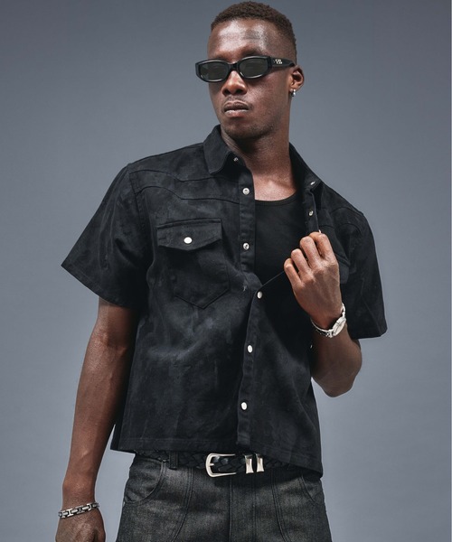 ANDER HUNK(アンダーハンク)の「W-Pocket Patterned Twill Shirt Jacket / ダブルポケットパターンドシャツジャケット(シャツ/ブラウス・メンズ・ブラック/カーキ/ピンク・MEDIUM/LARGE)」の7枚目の写真