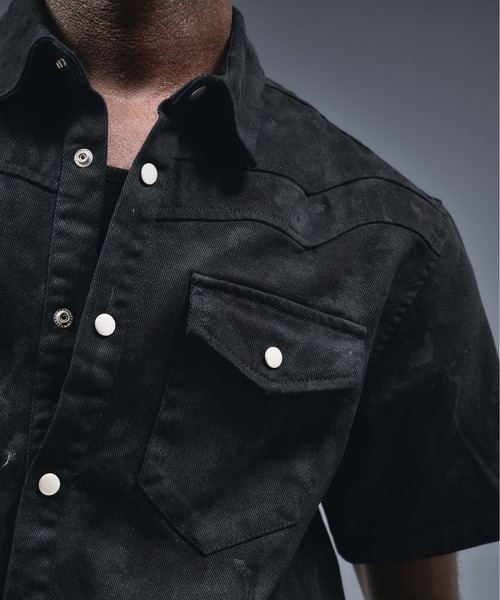 ANDER HUNK(アンダーハンク)の「W-Pocket Patterned Twill Shirt Jacket / ダブルポケットパターンドシャツジャケット(シャツ/ブラウス・メンズ・ブラック/カーキ/ピンク・MEDIUM/LARGE)」の13枚目の写真