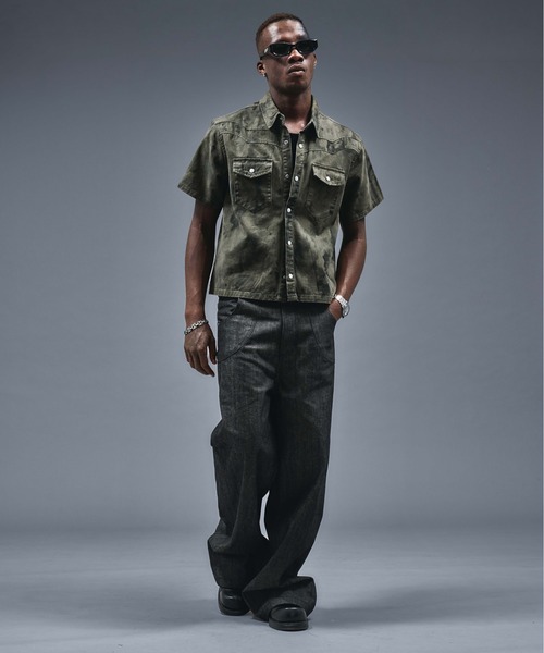 ANDER HUNK(アンダーハンク)の「W-Pocket Patterned Twill Shirt Jacket / ダブルポケットパターンドシャツジャケット(シャツ/ブラウス・メンズ・ブラック/カーキ/ピンク・MEDIUM/LARGE)」の19枚目の写真