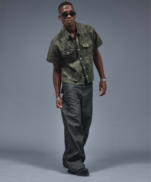 ANDER HUNK(アンダーハンク)の「W-Pocket Patterned Twill Shirt Jacket / ダブルポケットパターンドシャツジャケット(シャツ/ブラウス・メンズ・ブラック/カーキ/ピンク・MEDIUM/LARGE)」の21枚目の写真