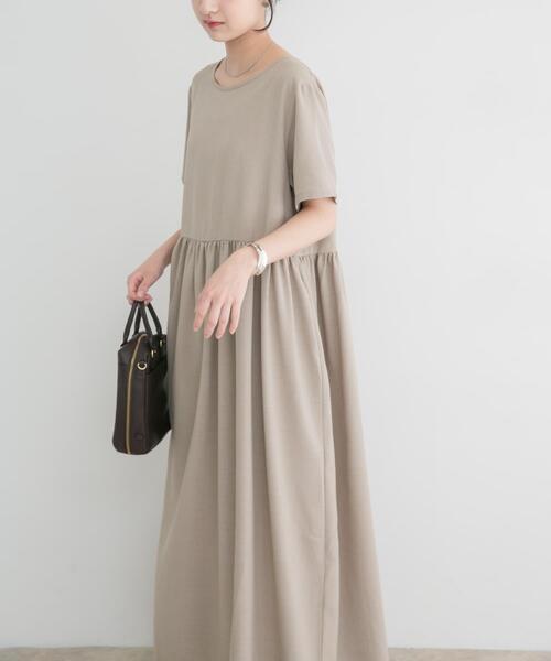 ITEMS URBANRESEARCH(アイテムズ アーバンリサーチ)の「『イージーケア/接触冷感/UVカット』SMOOTH LINEN TOUCH ワンピース(ワンピース・レディース・オレンジ/チャコールグレー/ベージュ・FREE)」の10枚目の写真