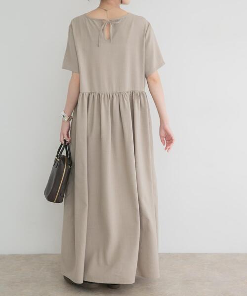 ITEMS URBANRESEARCH(アイテムズ アーバンリサーチ)の「『イージーケア/接触冷感/UVカット』SMOOTH LINEN TOUCH ワンピース(ワンピース・レディース・オレンジ/チャコールグレー/ベージュ・FREE)」の11枚目の写真