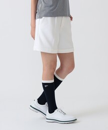 PURPLE LABEL / バイヤス柄織り 裾ダブル ショートパンツ