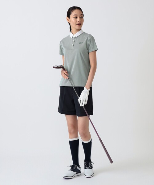BEAMS GOLF(ビームスゴルフ)の「PURPLE LABEL / バイヤス柄織り 裾ダブル ショートパンツ(その他パンツ・レディース・ホワイト/ネイビー・MEDIUM/SMALL/LARGE)」の13枚目の写真
