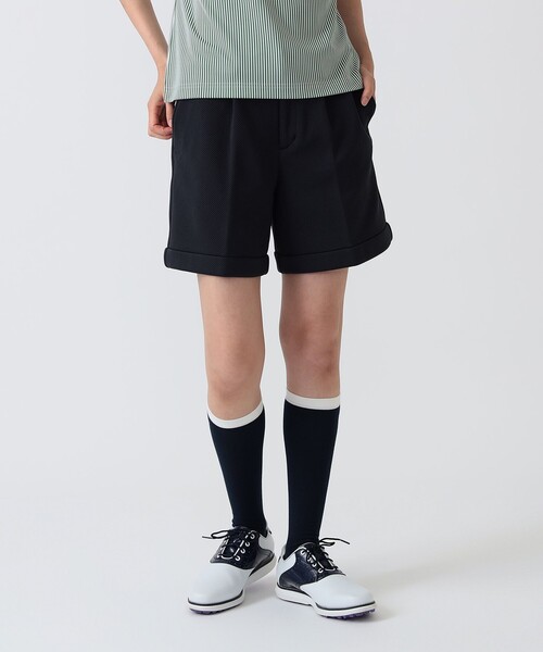 BEAMS GOLF(ビームスゴルフ)の「PURPLE LABEL / バイヤス柄織り 裾ダブル ショートパンツ(その他パンツ・レディース・ホワイト/ネイビー・MEDIUM/SMALL/LARGE)」の15枚目の写真