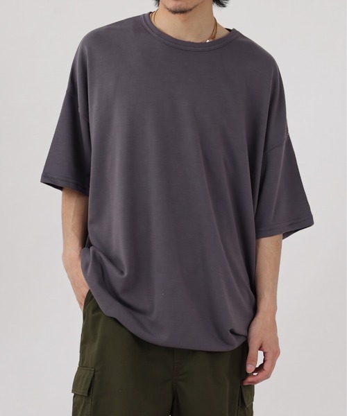 FUNALIVE(ファンアライブ)の「TRポンチビックシルエットTee 半端袖(Tシャツ/カットソー・メンズ・ダークグリーン/グレー/ベージュ/ブラウン系その他/ブルーグレー/ホワイト/ブラウン/ブラック/ホワイト系その他/チャコール・L/XL/M)」の7枚目の写真