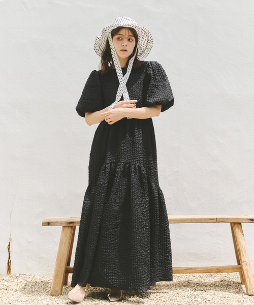 Olu.(オルドット)の「ビッグリボンフレアワンピース(ワンピース・レディース・アイボリー/ブラック/ミント・1/0)」の14枚目の写真