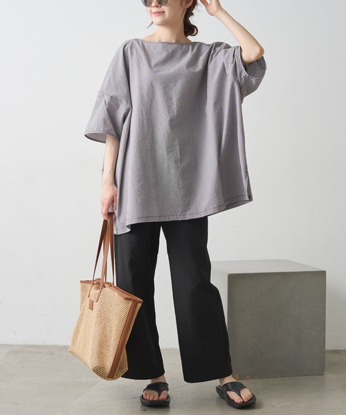 PUAL CE CIN(ピュアルセシン)の「【WEB限定/セットアップ対応】UVカット・撥水加工水陸両用チュニックラッシュガード(ラッシュガード・レディース・チェック/ブラック/キャメル・FREE)」の21枚目の写真