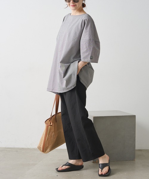 PUAL CE CIN(ピュアルセシン)の「【WEB限定/セットアップ対応】UVカット・撥水加工水陸両用チュニックラッシュガード(ラッシュガード・レディース・チェック/ブラック/キャメル・FREE)」の22枚目の写真