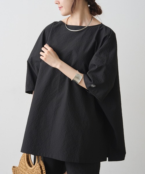PUAL CE CIN(ピュアルセシン)の「【WEB限定/セットアップ対応】UVカット・撥水加工水陸両用チュニックラッシュガード(ラッシュガード・レディース・チェック/ブラック/キャメル・FREE)」の12枚目の写真