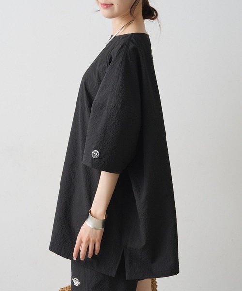 PUAL CE CIN(ピュアルセシン)の「【WEB限定/セットアップ対応】UVカット・撥水加工水陸両用チュニックラッシュガード(ラッシュガード・レディース・チェック/ブラック/キャメル・FREE)」の13枚目の写真