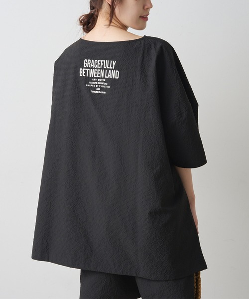 PUAL CE CIN(ピュアルセシン)の「【WEB限定/セットアップ対応】UVカット・撥水加工水陸両用チュニックラッシュガード(ラッシュガード・レディース・チェック/ブラック/キャメル・FREE)」の14枚目の写真