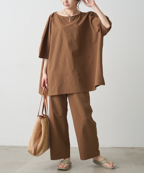 PUAL CE CIN(ピュアルセシン)の「【WEB限定/セットアップ対応】UVカット・撥水加工水陸両用チュニックラッシュガード(ラッシュガード・レディース・チェック/ブラック/キャメル・FREE)」の10枚目の写真