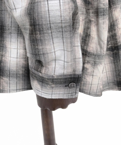 CAMBIO(カンビオ)の「ms6537-Bleached Hooded Check Long Sleeve Shirts フード付きチェックシャツ(PF-262-006)(シャツ/ブラウス・メンズ・サックスブルー/ブラック・L/M)」の19枚目の写真