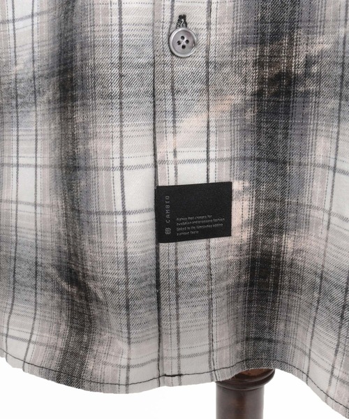 CAMBIO(カンビオ)の「ms6537-Bleached Hooded Check Long Sleeve Shirts フード付きチェックシャツ(PF-262-006)(シャツ/ブラウス・メンズ・サックスブルー/ブラック・L/M)」の21枚目の写真