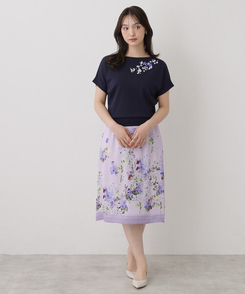 Sunauna(スーナウーナ)の「【SS~Lサイズ展開/スパンコール・ビジュー・刺繍】クラフトニット(ニット/セーター・レディース・ネイビー/グリーン系/ホワイト・40/38/34)」の20枚目の写真