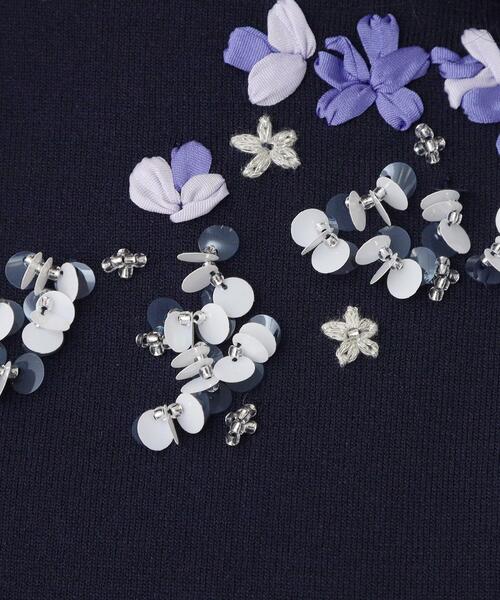 Sunauna(スーナウーナ)の「【SS~Lサイズ展開/スパンコール・ビジュー・刺繍】クラフトニット(ニット/セーター・レディース・ネイビー/グリーン系/ホワイト・40/38/34)」の22枚目の写真