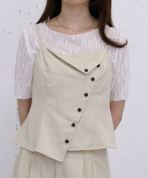 【1枚でも重ねても可愛い】ドットアソートレースＴＯＰＳ