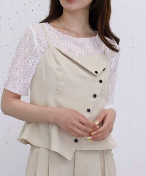 archives(アルシーヴ)の「【1枚でも重ねても可愛い】ドットアソートレースTOPS(Tシャツ/カットソー・レディース・アイボリー/オフホワイト/ブラック・MEDIUM)」の12枚目の写真