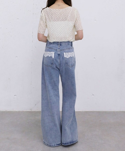 archives(アルシーヴ)の「【1枚でも重ねても可愛い】ドットアソートレースTOPS(Tシャツ/カットソー・レディース・アイボリー/オフホワイト/ブラック・MEDIUM)」の11枚目の写真