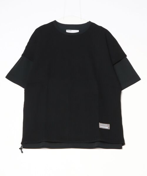 POLIQUANT（ポリクアント）の「【POLIQUANT】別注 THE LAYERED S/S TEE（Tシャツ/カットソー・メンズ・ダークグレー/ブラック・3/1/4）」の2枚目の写真