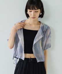 デジタルシアープリントフーディーシャツ