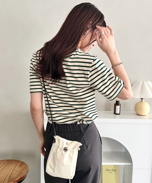 wears（ウェアーズ）の「アジャスターサコッシュ ミニショルダーバッグ（ショルダーバッグ・レディース・オレンジ/カーキ/ブラック/ホワイト/グレー・FREE）」の12枚目の写真