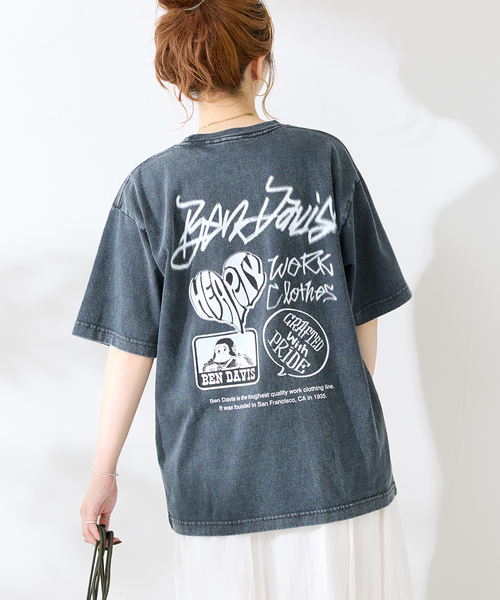 BEN DAVIS（ベンデイビス）の「Ben Davis 別注 グラフィックカコウTシャツ（Tシャツ/カットソー・メンズ・ブラック/チャコールグレー・MEDIUM/LARGE）」の8枚目の写真