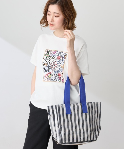 Petit Honfleur(プチオンフルール)の「マルチカラーストライプトートバッグ(トートバッグ・レディース・ブルー/ブラック/サックスブルー/オレンジ・フリー)」の18枚目の写真