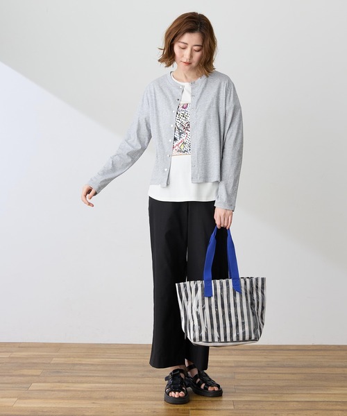 Petit Honfleur(プチオンフルール)の「マルチカラーストライプトートバッグ(トートバッグ・レディース・ブルー/ブラック/サックスブルー/オレンジ・フリー)」の22枚目の写真