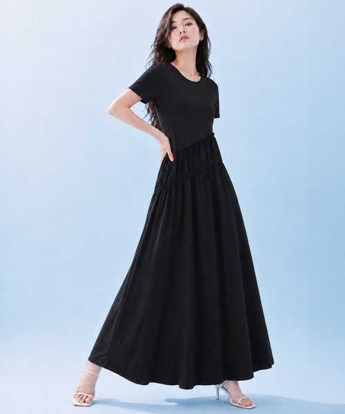 by LEGNA（バイレグナ）の「COOLIFY半袖ワンピース（ワンピース・レディース・ダークグレー/ブラック・LARGE/MEDIUM）」の4枚目の写真