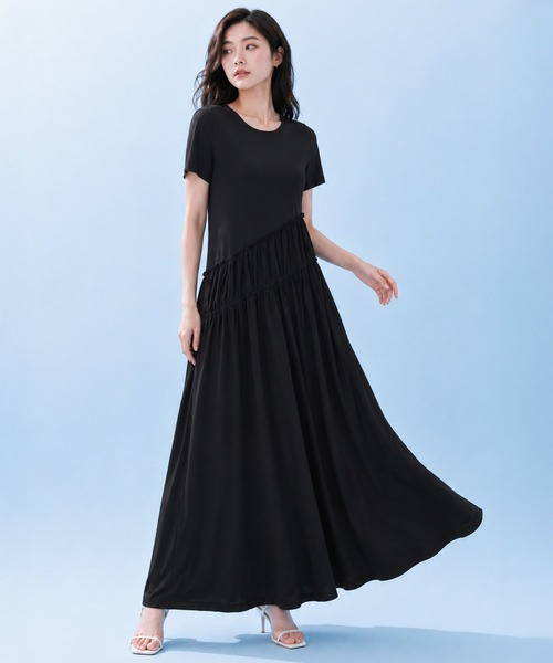 by LEGNA（バイレグナ）の「COOLIFY半袖ワンピース（ワンピース・レディース・ダークグレー/ブラック・LARGE/MEDIUM）」の8枚目の写真