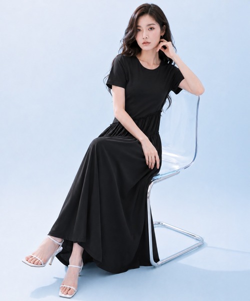 by LEGNA（バイレグナ）の「COOLIFY半袖ワンピース（ワンピース・レディース・ダークグレー/ブラック・LARGE/MEDIUM）」の9枚目の写真